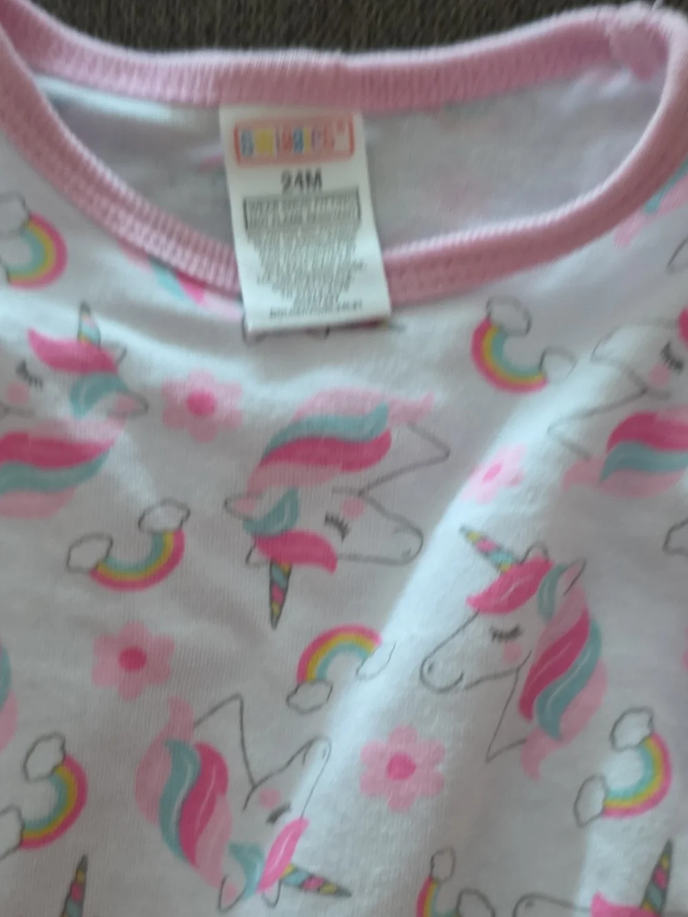 Garanimals Pink & White Unicorn Print Girls Long Sleeve Top